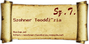 Szohner Teodózia névjegykártya